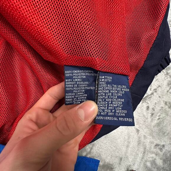 Vintage 2000’s Tommy Hilfiger Navy Mesh Lined Full-zip Windbreaker Jacket Size L - Picture 5 of 8